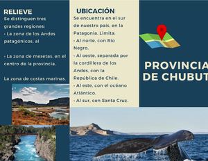 Folleto sobre la provincia de Chubut.