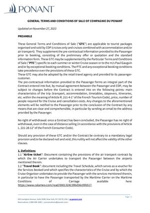 Ponant General T&Cs Updated 11/23