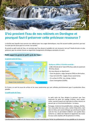 D’où Provient l’eau de nos robinets en Dordogne ?