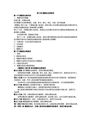 第十四次课：票据的法律适用