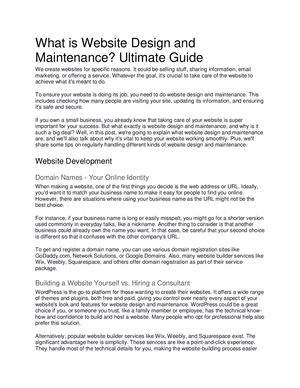 What Is Website Design And Maintenance