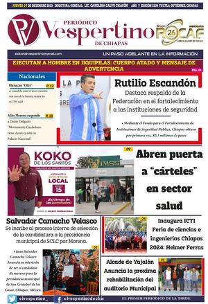 Periódico Vespertino De Chiapas 07 Diciembre 2023