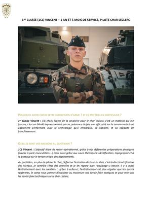 Interview 1cl Vincent, pilote char Leclerc