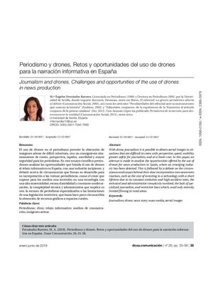 Periodismo y drones. Retos y oportunidades del uso de drones para la narración informativa en España