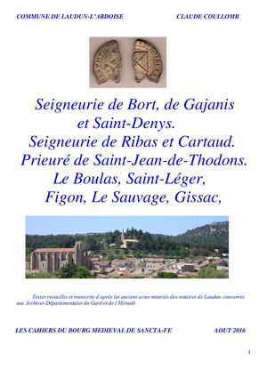 PDF 13 La Seigneurie de Bort et de Gajanis Seigneurie de Ribas et Cartaud Prieuré de Saint-Jean-de-Todons