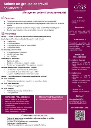 Animer Un Groupe De Travail Collaboratif