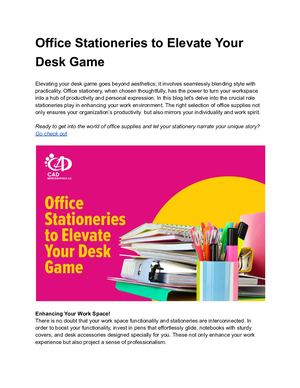 Office Stationeries To Elevate Your Desk Game