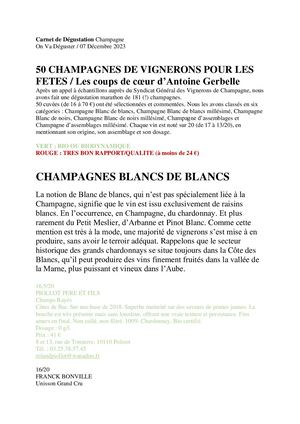 Carnet de dégustation de champagne d’Antoine Gerbelle