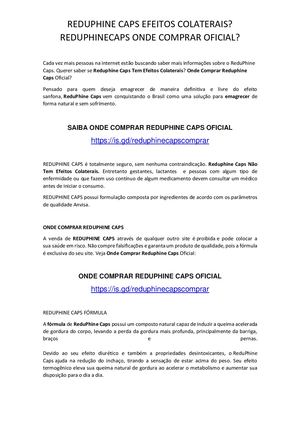 Reduphine Caps Efeitos Colaterais Reduphinecaps Onde Comprar Oficial Docx
