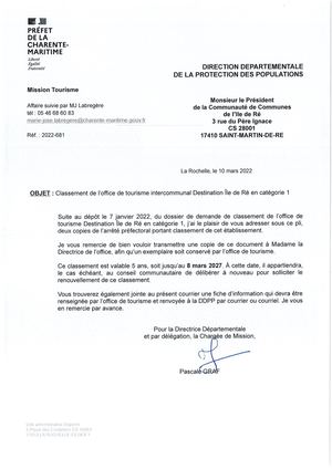 Arrêté De Classement Cat I