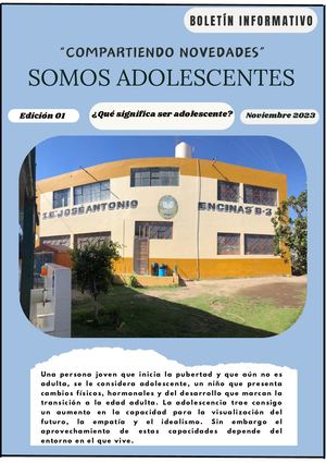 boletín informativo acerca de la dolescencia