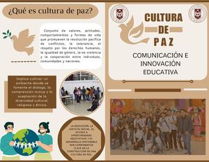 Díptico Cultura De Paz