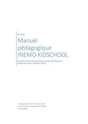 Manuel pédagogique Inemo Kidschool