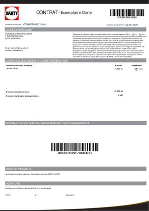 Contrat Abonnement Darty