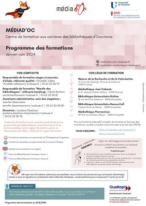 Programme Des Formations 2024 1er Semestre