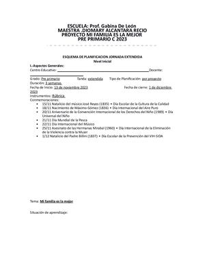 Planificacion La Familia