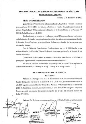 Res 1040 23 Stj Sgaj (Prorrogar Listados Para Juicio Por Jurados)