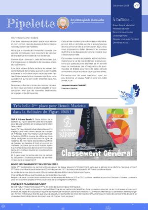 PIPELETTE N°17 - LA NEWSLETTER RESIDENTS