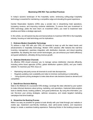 Maximizing CRS ROI: Tips and Best Practices