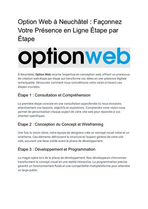 Option Web à Neuchâtel