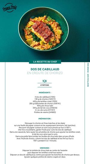 Dos Cabillaud Chorizo Recette