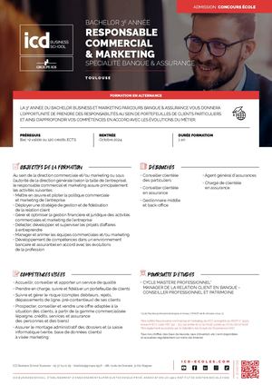 ICD BUSINESS SCHOOL - Bachelor Responsable Commercial et Marketing - Banque et Assurance
