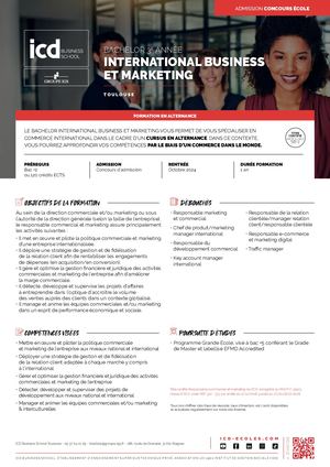 ICD BUSINESS SCHOOL - Bachelor International Business et Marketing