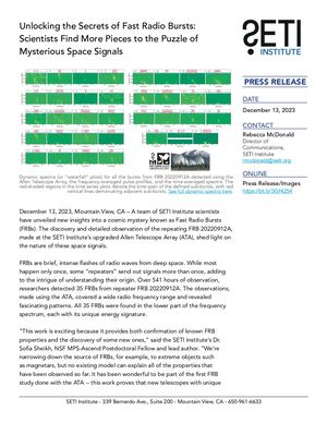 Unlocking the Secrets of Fast Radio Bursts: Scientists Find More Pieces to the Puzzle of Mysterious Space Signals
