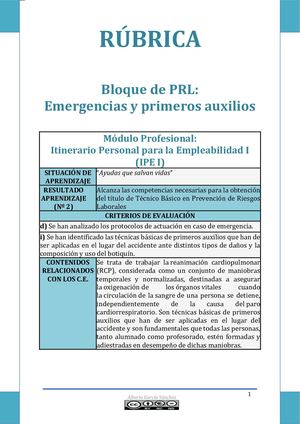 Rúbrica RCP.- RA y CE Asociados