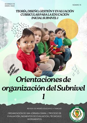 Revista Orientaciones De Organización Del Subnivel 1