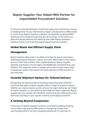 Raptor Supplies Your Global Mro Partner For Unparalleled Procurement Solutions (1)