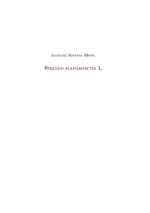 MK-6260 Pénzügyi alapismeretek 1.