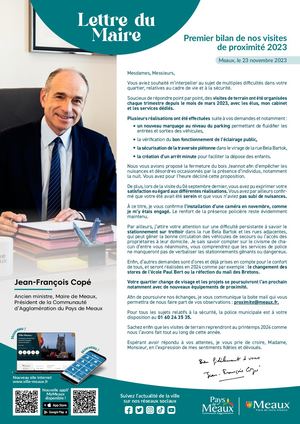 Lettre Du Maire : Premier bilan de nos visites de proximité 2023