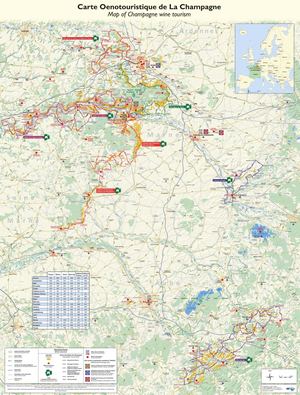 Carte oenotouristique de la Champagne