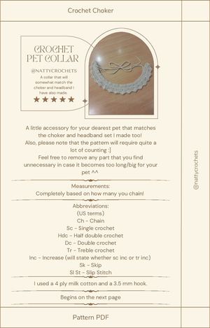 Crochet Pet Collar PDF