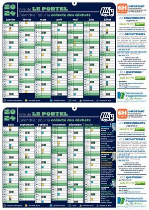 Calendrier Collecte 2024 - Le Portel