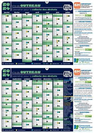 Calendrier Collecte 2024 - Outreau