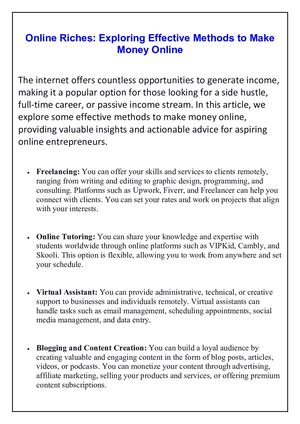 Proven Strategies For Making Money Online
