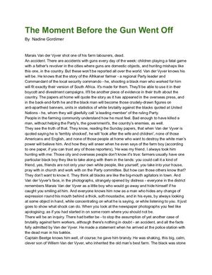 The Moment Before The Gun Went Off