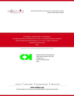 La Sintesis De Proteina Microbiana En El Rumen Y Su Importancia Para Los Rumiantes