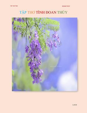 TẬP THƠ TÌNH ĐOAN THÙY BY DINH LE