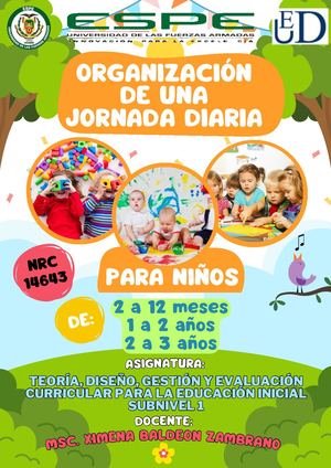 Organización De Una Jornada Diaria
