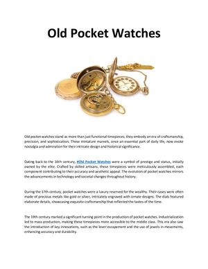 Old Pocket Watches