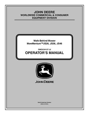 JS46 John Deere Mowers Service Repair Manual