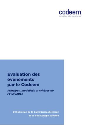 Codeem - Procédure évaluation des évènements scientifiques