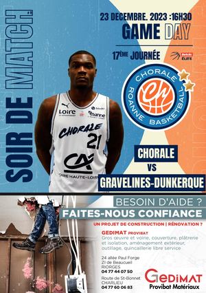 Soir de match Chorale - Gravelines-Dunkerque (Betclic Elite, J17)