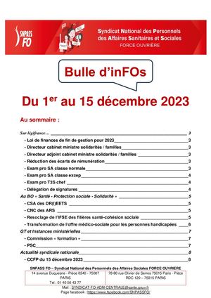 Bulle d'inFOs 01 12 2023 au 15 12 2023