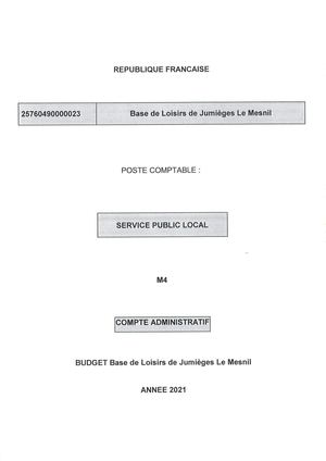 Compte Administratif Base 2021