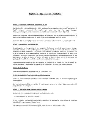 Règlement Jeu Concours Chèques Cadeaux Commerces Noël