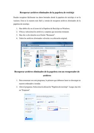 Recuperar Archivos Eliminados De La Papelera De Reciclaje